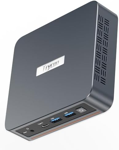 Trycoo WI-6 Pro Mini PC, Intel 12th N100(3.4GHz) Mini Desktop Computers,16GB DDR4 RAM 512GB SSD Micro PC Support 4K@60Hz Triple Output/WiFi5/BT4.2 (2024 Newest N100 16GB DDR4 RAM 512GB SSD)