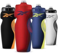 Reebok Squeeze Water Bottles With Athletic Design – Water Bottle 24 oz – Sports Water Bottle – Reusable Water Bottle For Gym, Running, Hiking etc, BPA Free (Red)