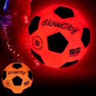 GlowCity Glow in The Dark Soccer Ball- Light Up, Indoor or Outdoor Soccer Balls with 2 LED Lights and Pre-Installed Batteries – Gift Ideas for Teen Boys and Girls