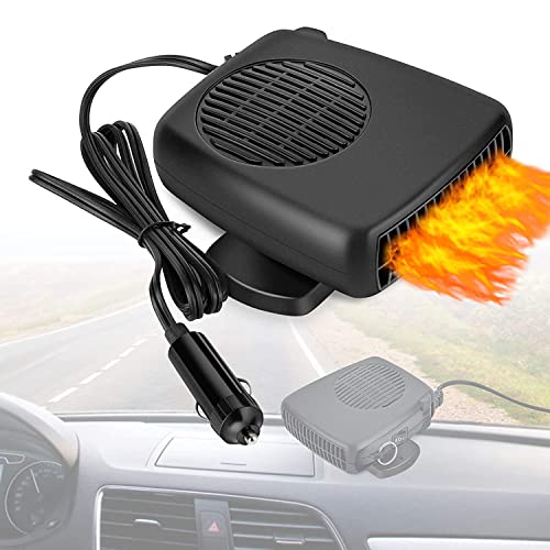 Car Heater 12V – Fast Heating Defrost Defogger with Ergonomic Handle, 2 in1 Fast Heating & Cooling Fan, Outlet Plug in Cigarette Lighte, Automobile Windscreen Fan for All Cars Portable