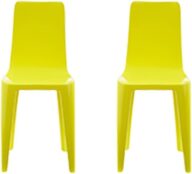 Replacement Parts for Barbie Dreamhouse Playset – GRG93 ~ Barbie Doll Size Plastic Yellow Kitchen Chairs ~ Set of 2