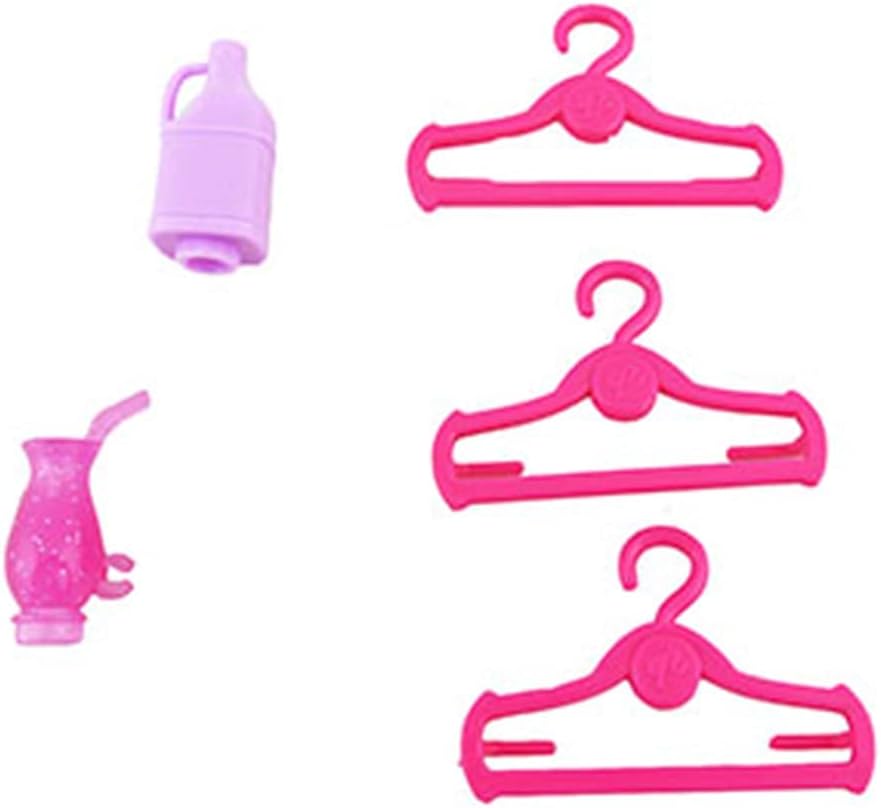 Replacement Parts for Barbie Doll Hello Dreamhouse – DPX21 ~ Replacement Barbie Size Pink Hangers, Pink Drink Glasses and More!