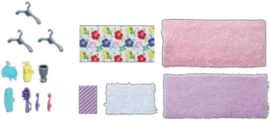 Replacement Parts for Barbie Dreamhouse Playset – GRG93 ~ Barbie Size Accessories ~ Bathroom Supplies, Blankets and Rugs