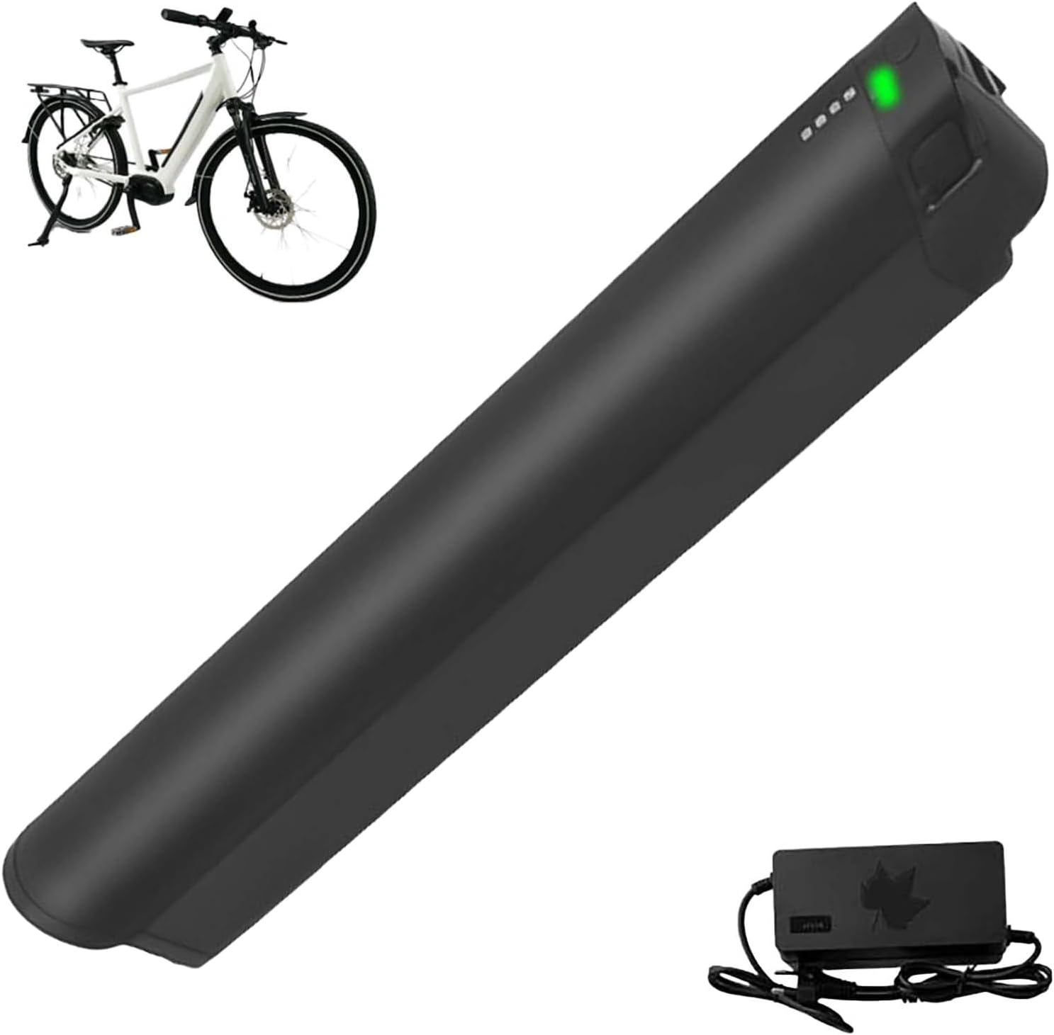 E-Bike Li-Ion Battery 36V Ebike Battery 10.4Ah 12Ah 13.6Ah Ebike Down Tube Battery for 350W 500W 750W 1000W Motor with Charger and Safety Lock LED Power Indicator,12ah