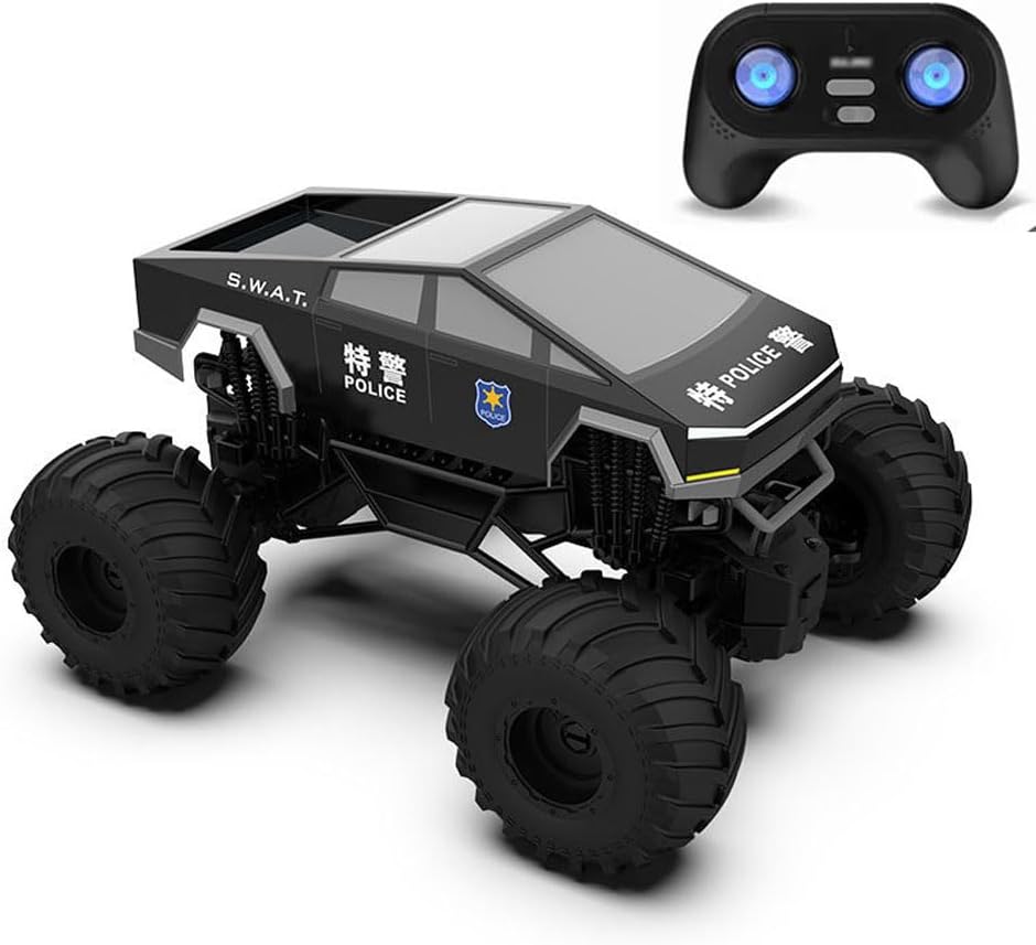 1/16 RC Truck 11.4IN RC Police Car Crawler Off-road Truck 2.4G Hobby Grade Racing Car Electric Rock Crawler Toy Car Shock Absorption RC Buggy All Terrain Climbing Vehicle Gift for Kids