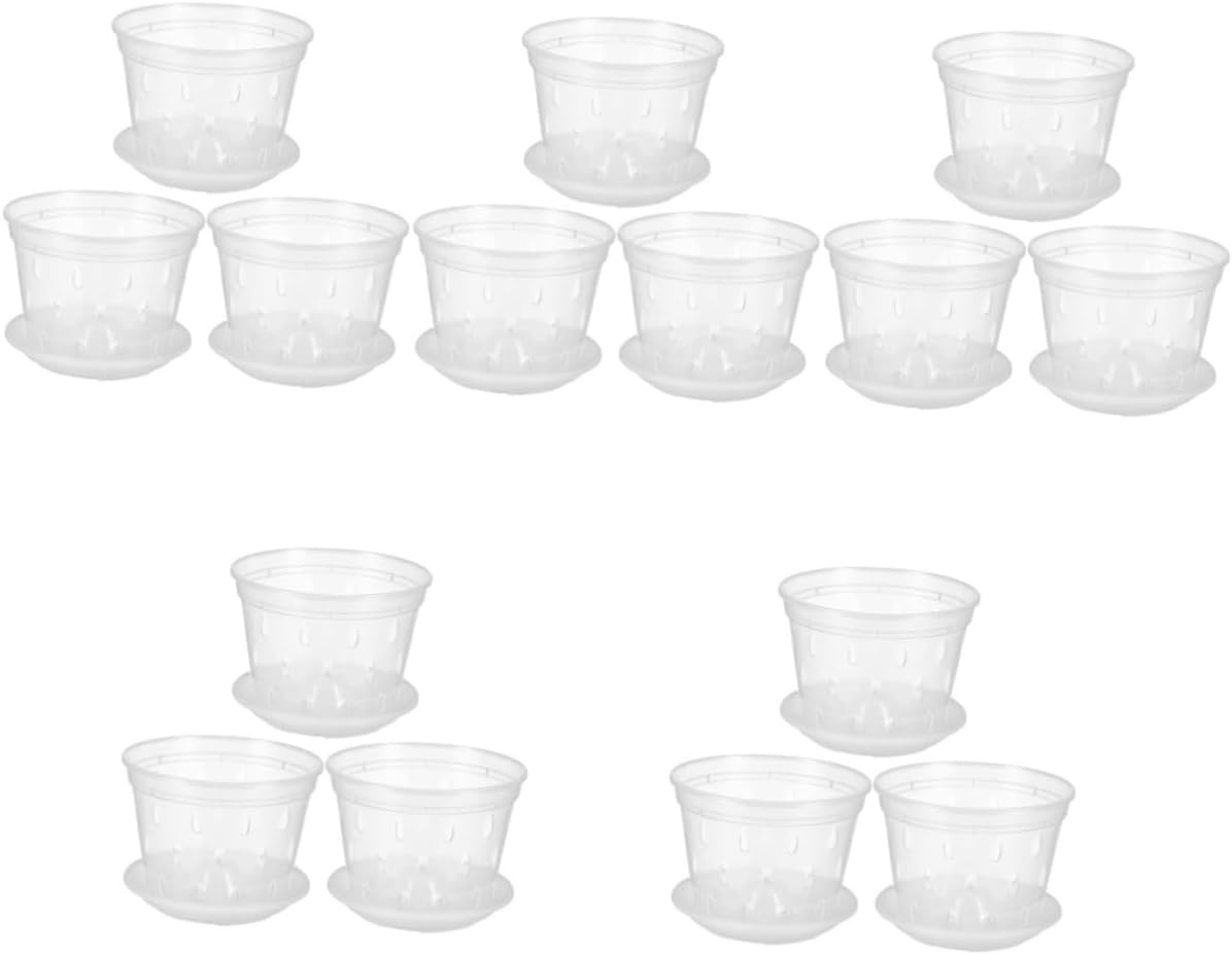 Mipcase 15 Sets Phalaenopsis Flower Pot Set Plastic Plant Pots Nursery Plant Pots Orchid Pot Plastic Plant Containers Orchid Plastic Flowerpots Decorative Flower Pots Orchids Flowerpot