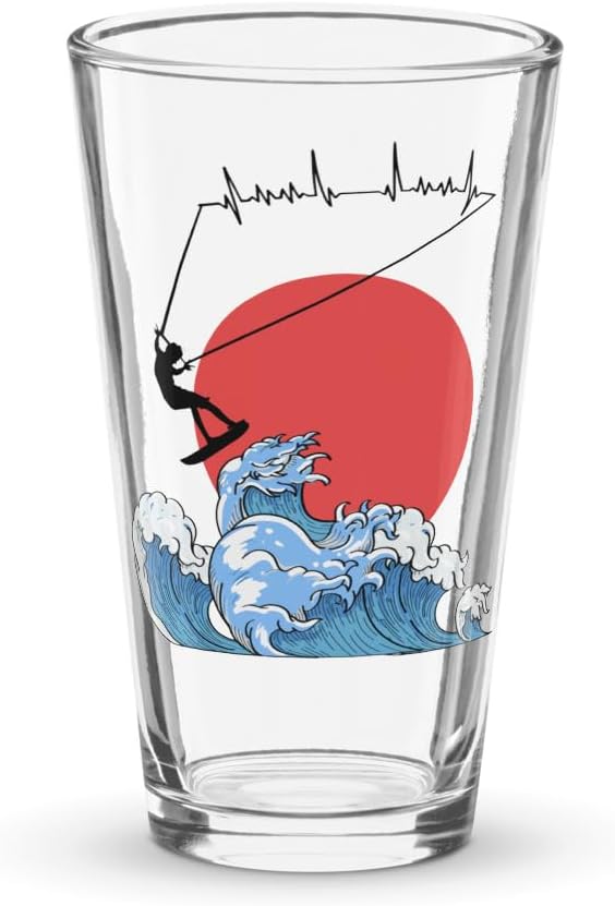 Shaker Pint Glass Beer 16 Oz Novelty Kiteboarding Kite-Surfing Powerkiting PowerKite Hilarious Kitesurf 5