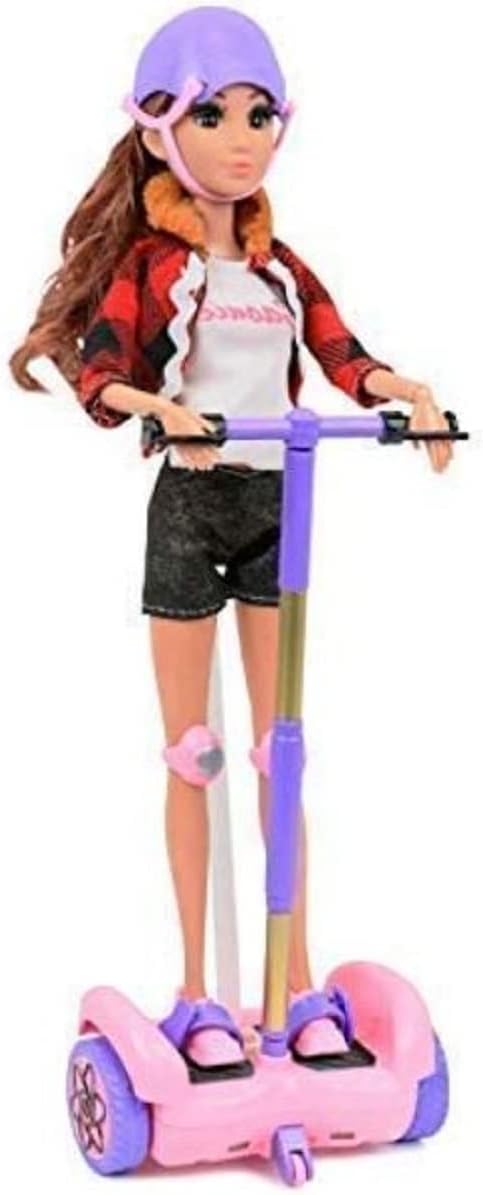 Click N’ Play Scooter Set for 12″ Dolls, Remote Control Pink Hoverboard with Helmet & Kneepad Accessories, Compatable with Barbies and Ken Dolls, Gifts for Girls Ages 3+, Girl Toys