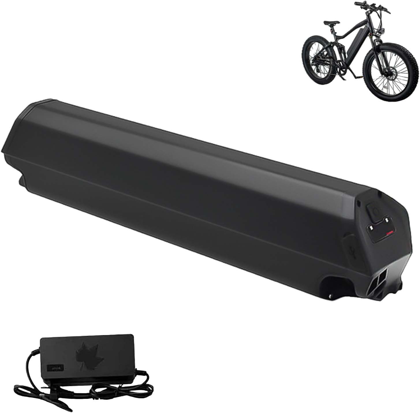 E-Bike Li-Ion Battery 48V Ebike Battery 13Ah 15Ah 17Ah Ebike Down Tube Battery for 200W-1000W Motor with Charger and Safety Lock LED Power Indicator USB Port,48v,15ah