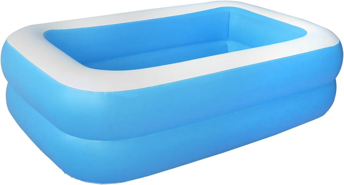 Baiao Inflatable Kiddie Pool, Inflatable Pool Cool Summer Swimming Pool for Kids and Family, Blow Up Pool for Backyard, Garden, Indoor, or Outdoor(Blue)