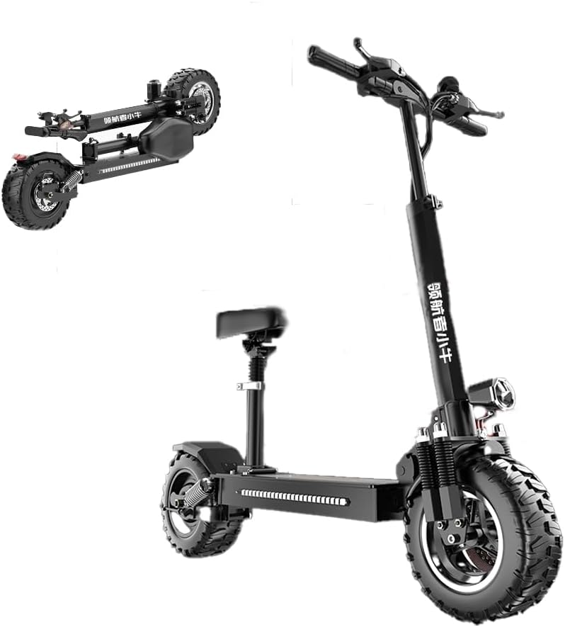 Electric Scooter, 1000W Dual Motors Up to 48 MPH, 60 Miles Range 48V15AH Battery, 11″ Off Road Fat Tires, Oil Hydraulic Brakes Dual Suspensions Electric Scooter for Adults with Seat