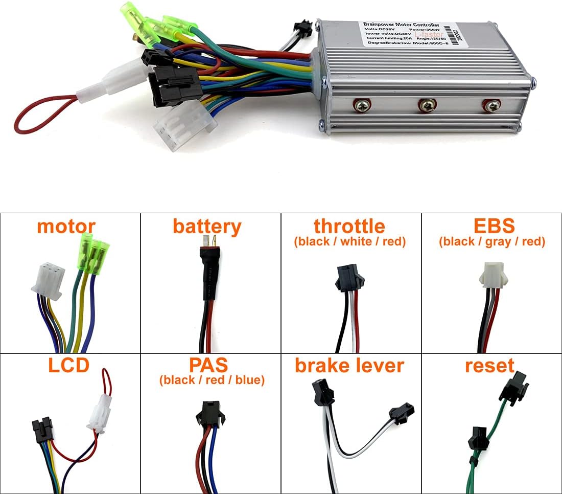 L-faster 250W 350W 500W Electric Bicycle LCD Display with Brushless Motor Controller Voltmeter Speed Indicator for Ebike Scooter Tricycle