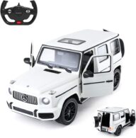 RASTAR Off-Road Remote Control Car, 1:14 Mercedes-AMG G63 R/C Off-Roader Toy Car, Doors Open/Working Lights – White/2.4Ghz