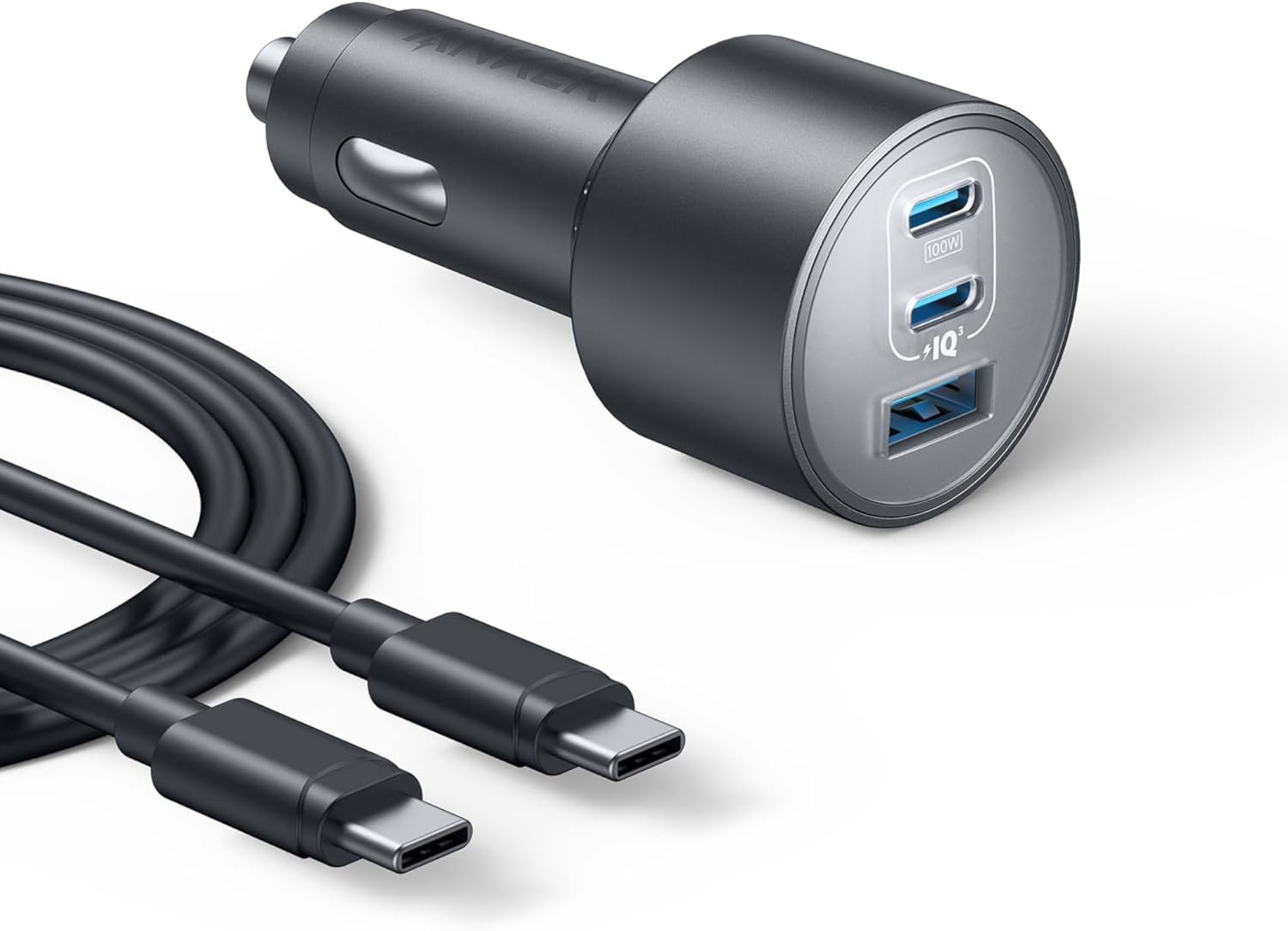 Anker USB-C Car Charger, 167.5W Max 3-Port Ultra-Compact Type-C Fast Car Charger, for MacBook Pro/Air, iPhone 15/14 / 13 Series, Samsung S24 / S23, iPad Pro, AirPods, and More