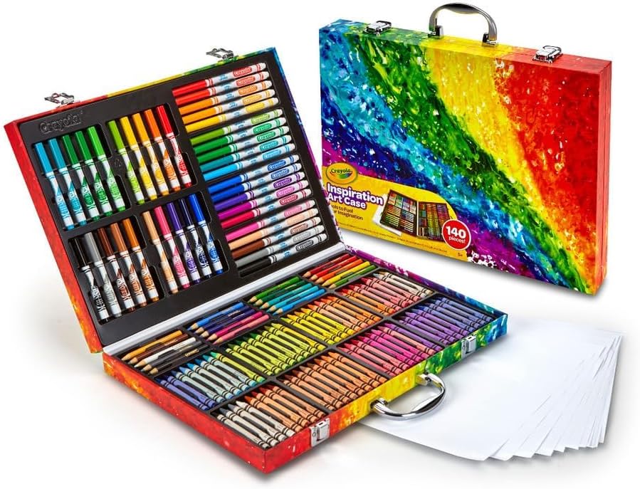 Crayola Inspiration Art Case Coloring Set – Rainbow (140ct), Art Kit For Kids, Toys for Girls & Boys, Art Set, School Supplies, Gifts [Amazon Exclusive]