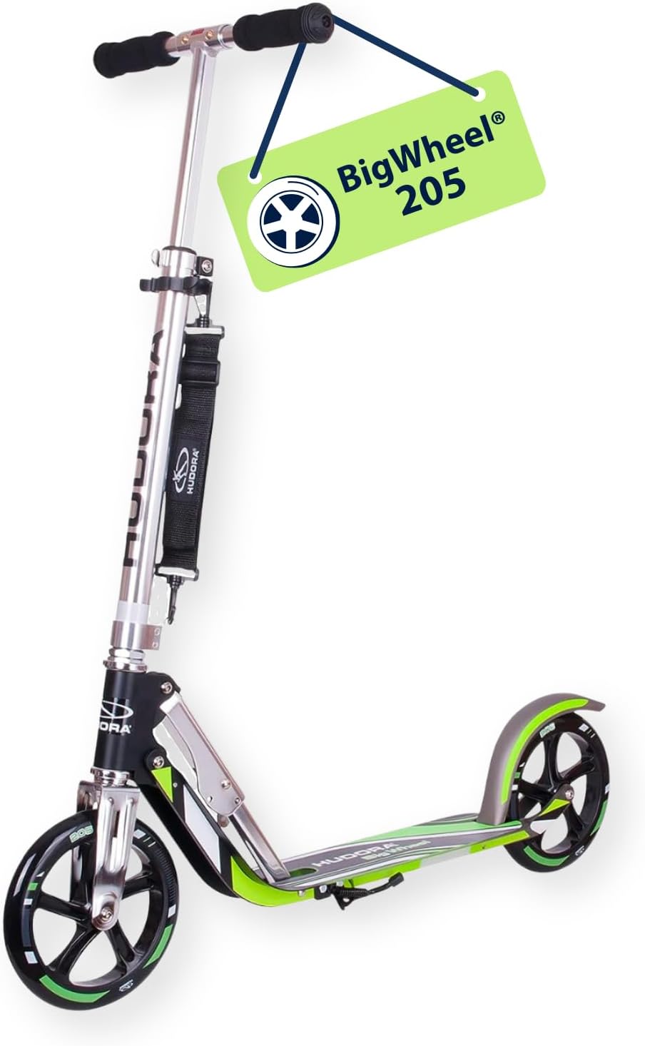 HUDORA Scooter for Kids Ages 6-12 – Scooter for Kids 8 Years and Up, Scooters for Teens 12 Years and Up, Adult Scooter with Big Wheels, Lightweight Durable All-Aluminum Frame Scooter