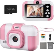 SUZIYO Kids Camera, Children Digital Selfie Video Camcorder 1080P Dual Lens 2.4 Inch HD, Birthday Christmas Electronic Gifts Toys for Age 3-9 Years Old Toddlers Girls & Boys (with 32G TF Card,Pink)