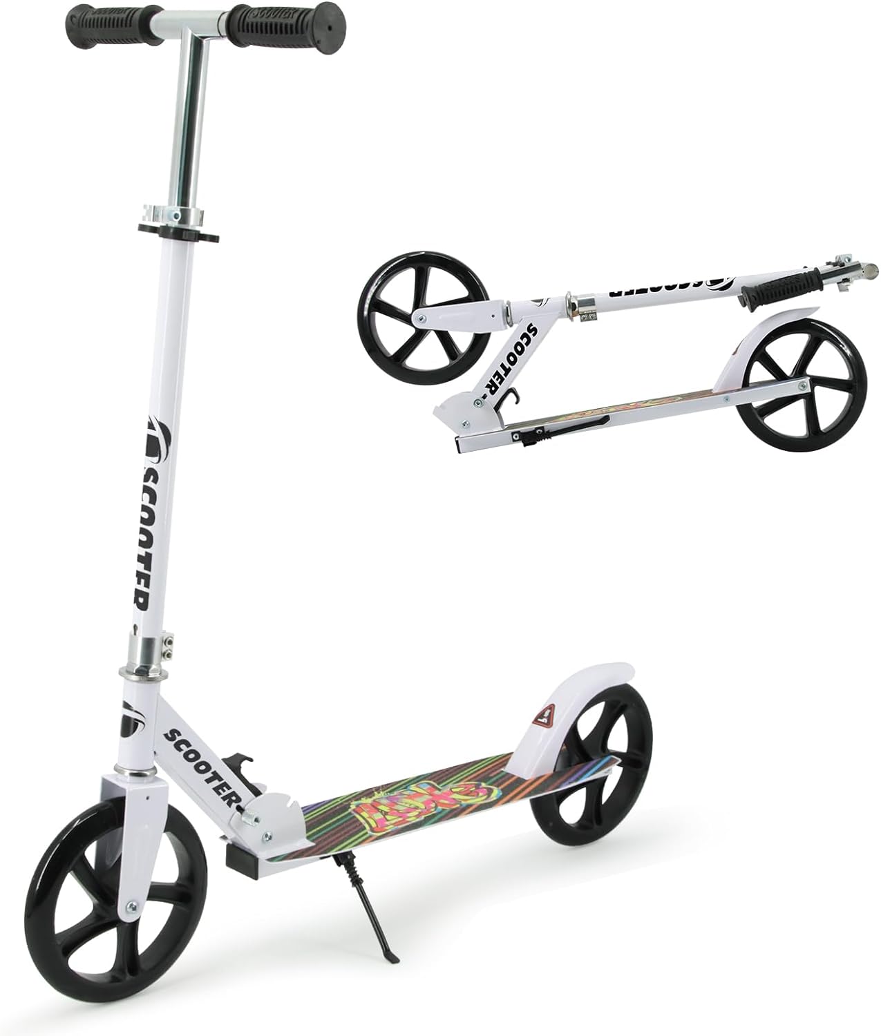 Kick Scooter for Kids Ages 6+, Teens & Adults, Lightweight, Big Sturdy Urethane Wheels. Adjustable Handlebar, Foldable Scooter for Indoor & Outdoor, Great Gift & Toy