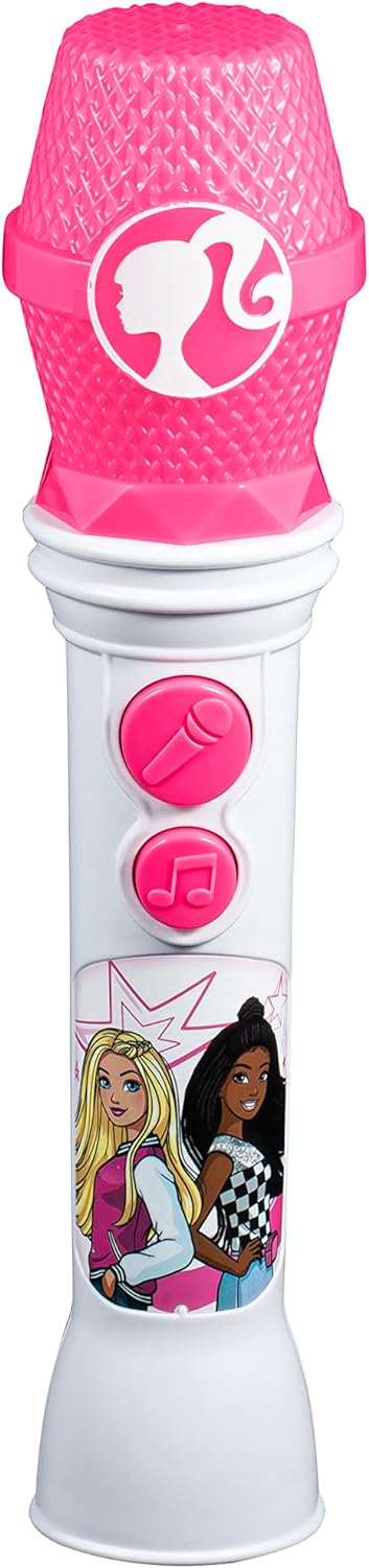 ekids Barbie Toy Microphone for Kids, Musical Toy for Girls with Built-in Songs, Kids Microphone Designed for Ages 3 and Up