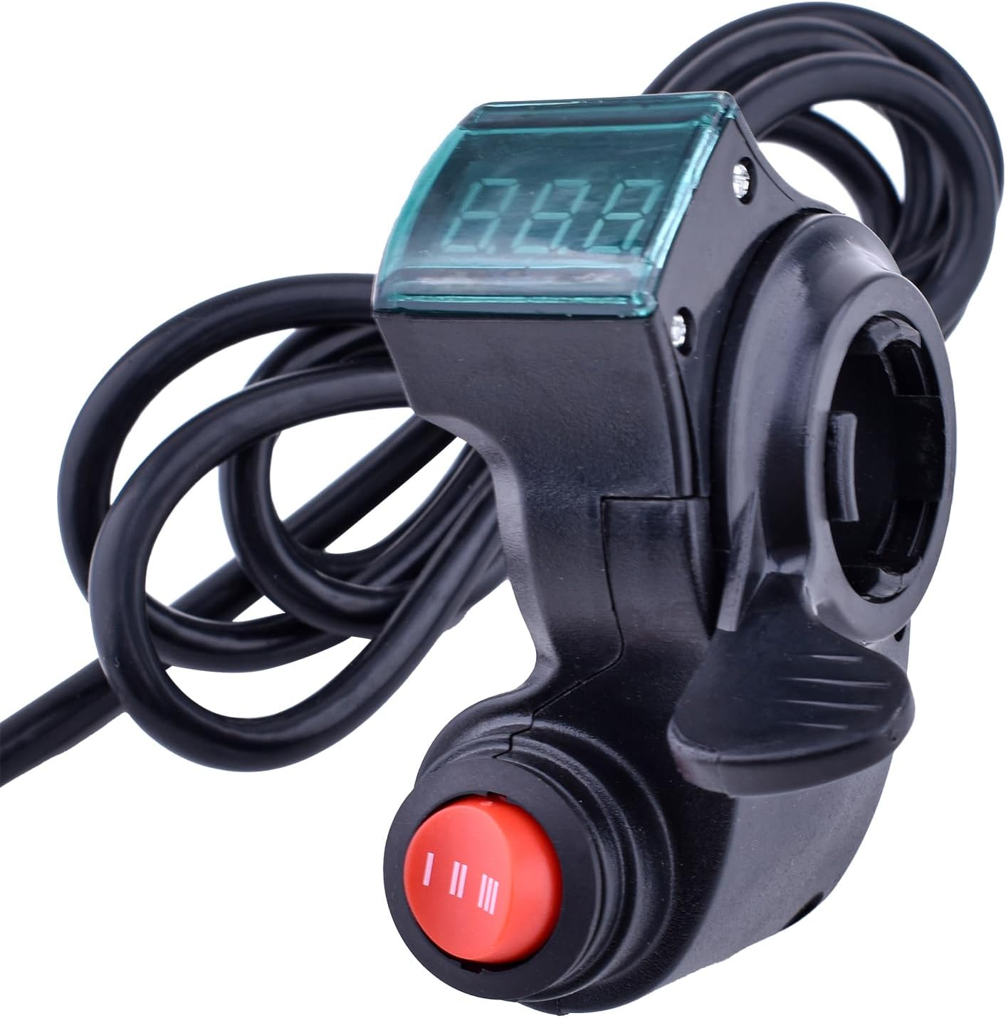 12V-96V Universal Electric Bicycle Thumb Throttle 3 speed E Scooter Electric Bicycle Accelerator with LCD Ebike Power Display Dirt Bike Electric Bike Throttle Control Fatbike Control Switches