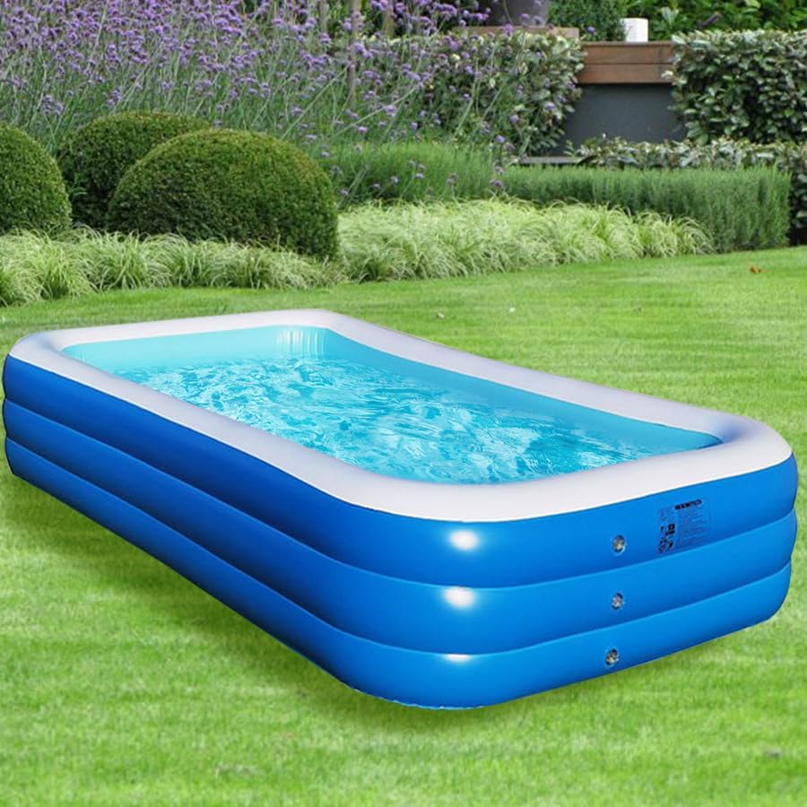 6FT Portable Dog Pool for Kids & Adults – Rectangular Family Swimming Pool for Kiddie, Perfect Water Fun – Snapset,Easy Setup