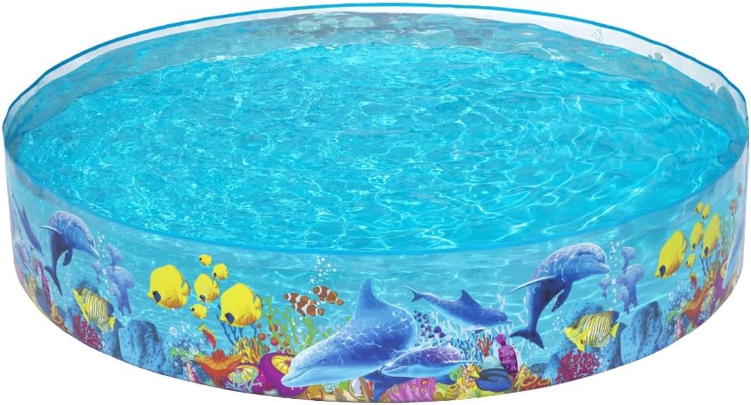 Bestway Sea Animals Theme Paddling Pool Kiddie Swimming Pool, Inflatable above Ground Pool, Outdoor Garden Pool