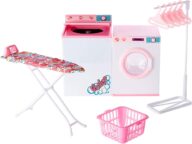 Ivory Gloria Dollhouse Furniture – Laundry Room with Iron & Ironing Table Playset