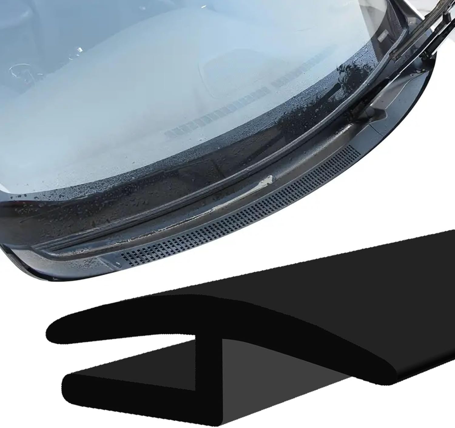 1.7M/ 5.6Ft Windshield Cowl Molding Rubber Seal Trim Strip, Weather Windshield Panel Sealed Stripping Seal Strips, Black Window Door Sunroof Seal for Car/Truck/SUV Front Rear Windshield(H-Shape)