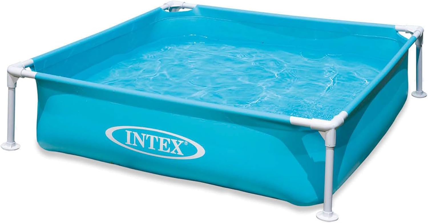 Intex 4 Foot x 12 Inch Miniature Durable Vinyl Outdoor above Ground Frame Kiddie Swimming and Teaching Baby Pool for Ages 3 and Up, Blue