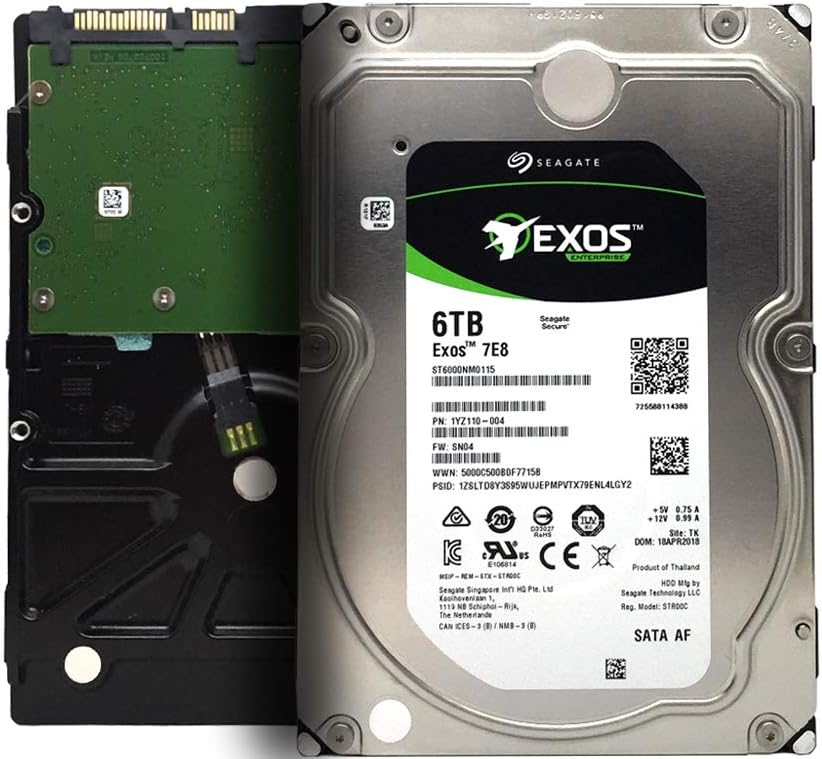 Seagate ST6000NM0115 3.5″-Inch HDD 6TB 7200 RPM 512e SATA 6Gb/s 256MB Cache Internal Hard Drive