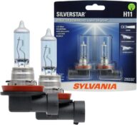 SYLVANIA – H11 SilverStar – High Performance Halogen Headlight Bulb, High Beam, Low Beam and Fog Replacement Bulb, Brighter Downroad with Whiter Light (Contains 2 Bulbs)