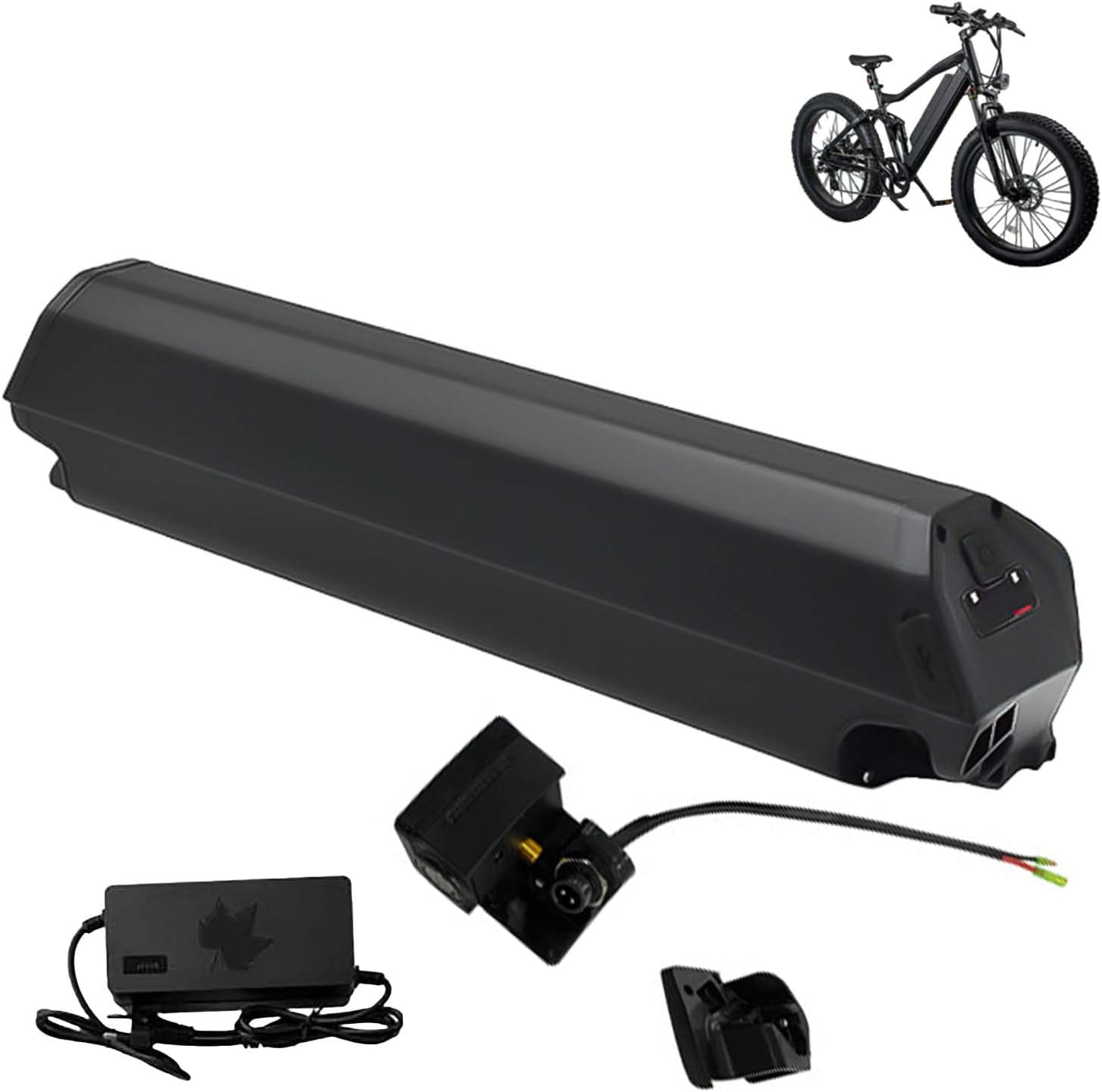 E-Bike Li-Ion Battery 48V Ebike Battery 18Ah 22.5Ah Ebike Down Tube Battery for 500W-1000W Motor with Charger and Safety Lock LED Power Indicator USB Port,48v,18AH