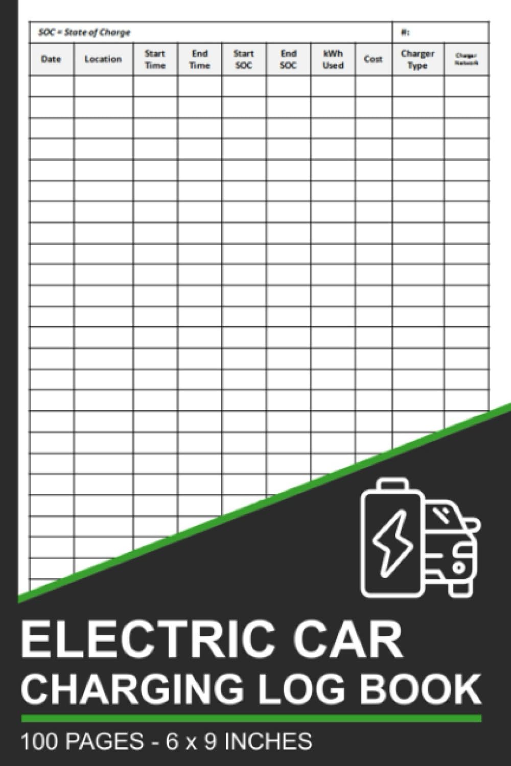 Electric Car Charging Log Book: Track and Record Your EV’s Charge History, Costs, and Efficiency | Electric Vehicle Charging Tracker