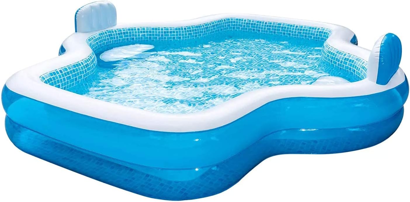 Members Mark Elegant Family Pool 10 Feet Long 2 Inflatable Seats with Backrests. New Version