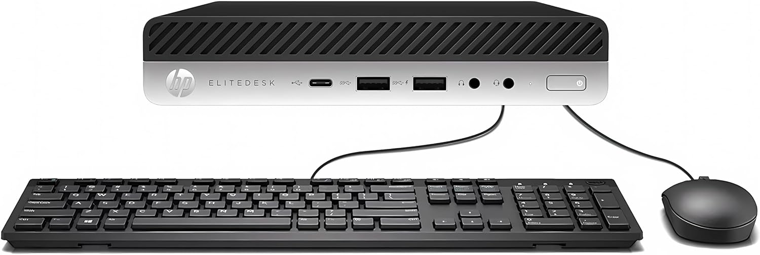 HP EliteDesk 800 G3 Mini Desktop Computer, Intel Quad-Core i5-6500T, 16GB DDR4 RAM, 256GB SSD, Keyboard&Mouse, VGA, DP, Windows 10 Pro (Renewed)