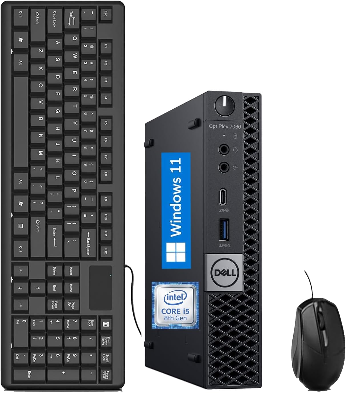 Dell Optiplex 7060 Mini PC Desktop, Micro Computer w/Intel Core i5-8500T 3.5GHz, 16GB RAM, 512GB SSD, Wifi, Bluetooth, Windows 11(Renewed)