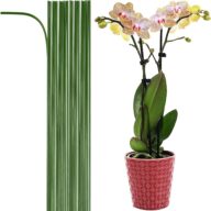 20-PCs 24″ Plastic Coated Orchid Stakes for Plants Support, Bendable Orchid Support Stakes – Green Long