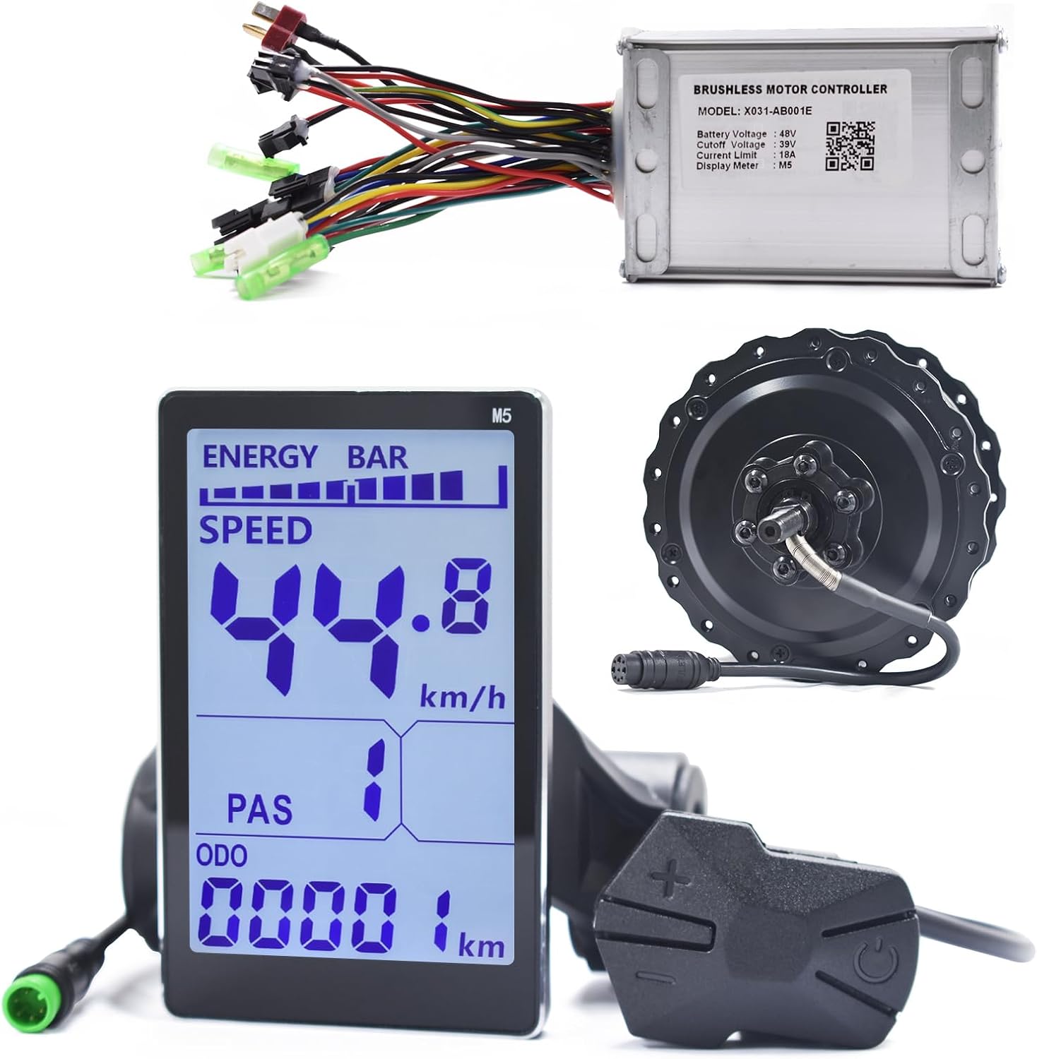 Waterproof E-Bike Conversion Kit Only for 20″ Thick Tires Snow Bike with or without Temperature Control Suitable for Rear Wheels (Battery & Tire Not Included)