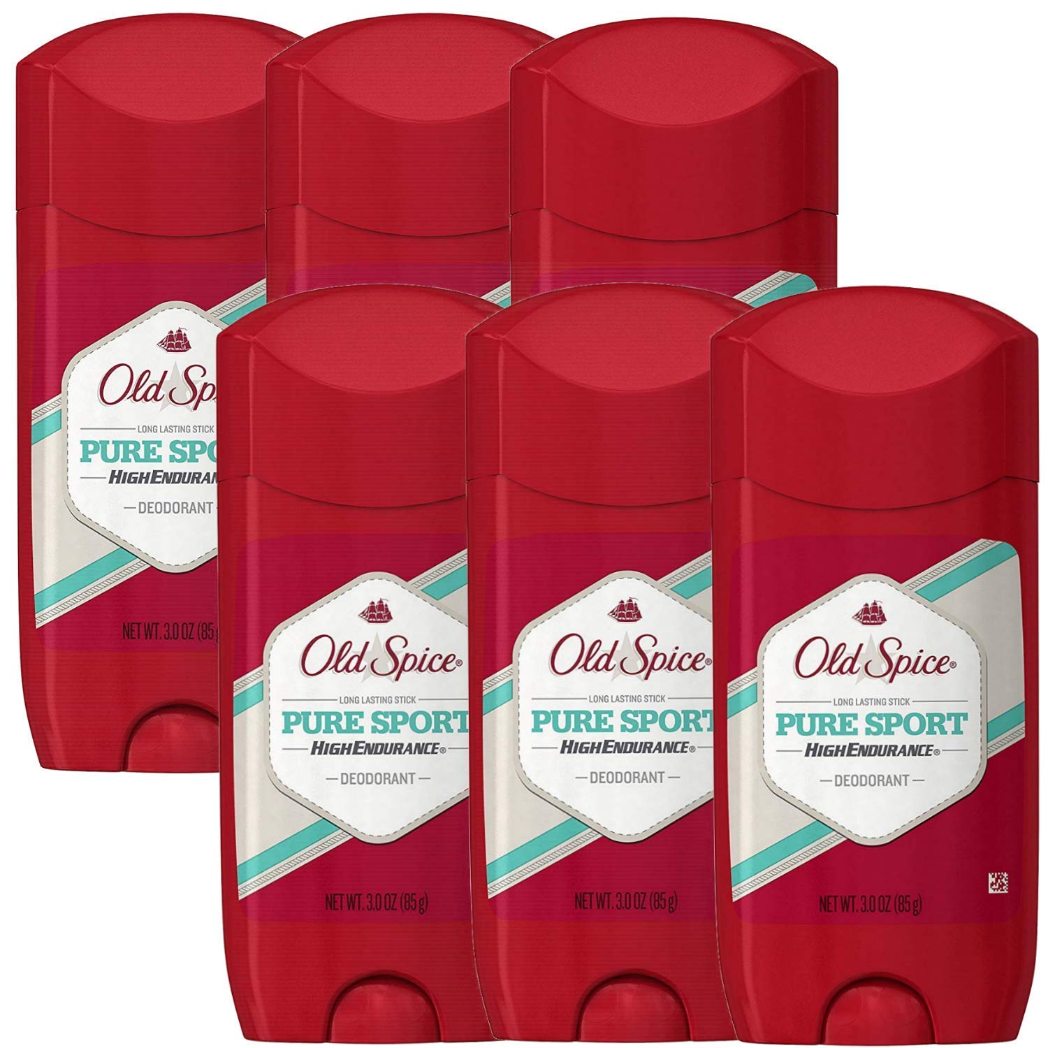 Old Spice High Endurance Deodorant for Men, Pure Sport – 3 Oz / 85g x 6 Pack