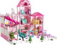 Lucky Doug Building Toys for 3 4 5 6 7 8 Years Old Girls Toddlers Kids, DIY Girls Toys with 10 Room and Courtyard, Pretend Play Building Toys for Girls Kids