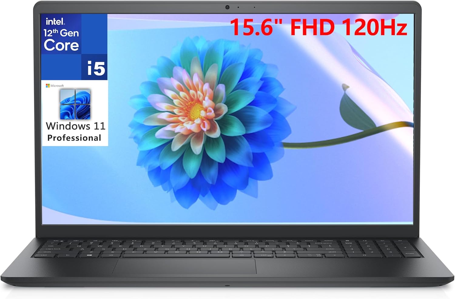 Dell 15 15.6″ FHD 120Hz Business Laptop Computer, 12th Gen Intel 10-Core i5-1235U (Beat i7-1195G7), 16GB DDR4 RAM, 512GB PCIe SSD, 802.11ac WiFi, Bluetooth, Carbon Black, Windows 11 Pro