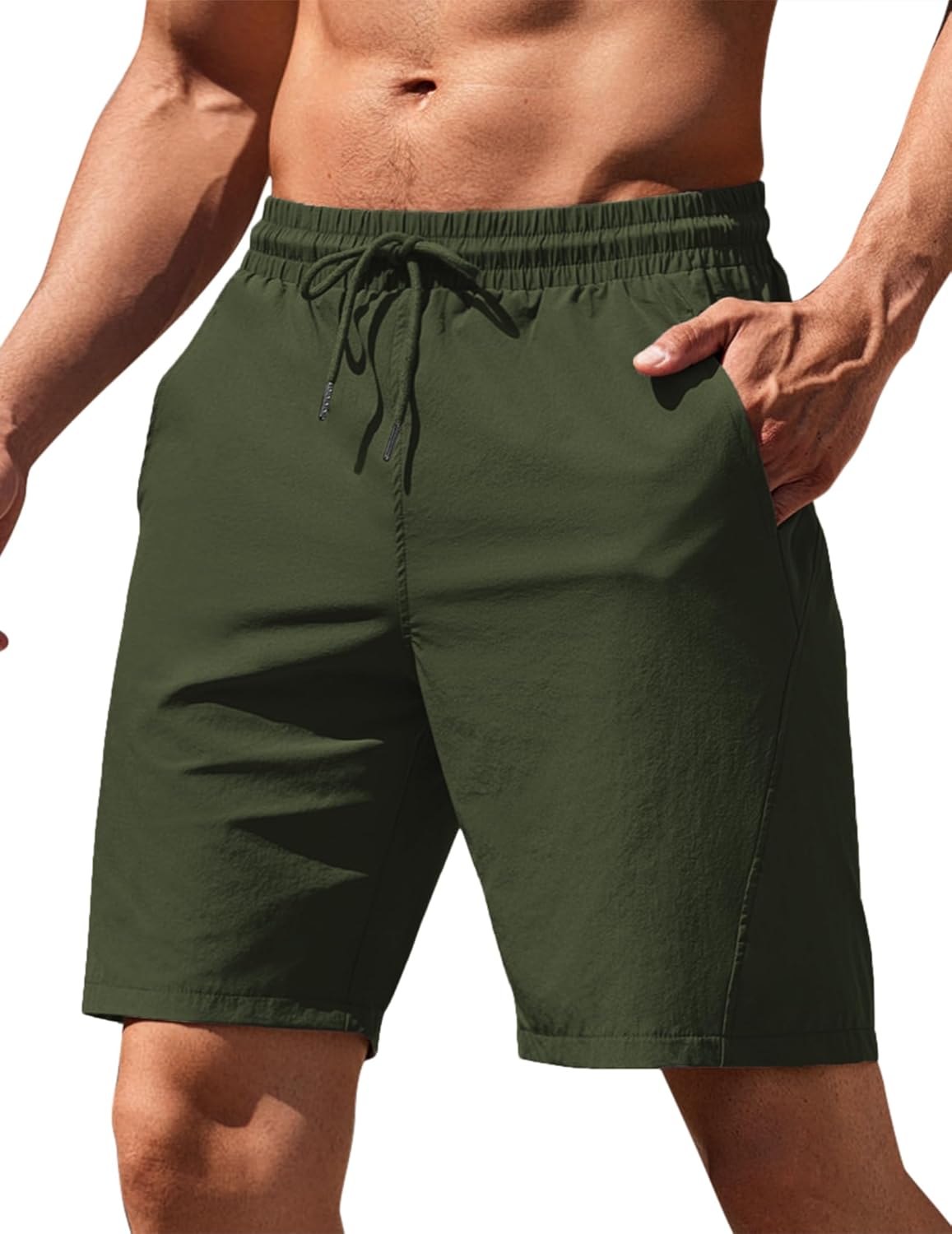 COOFANDY Men’s Running Athletic Shorts 9″ Gym Workout Lightweight Elastic Waist Sports Shorts