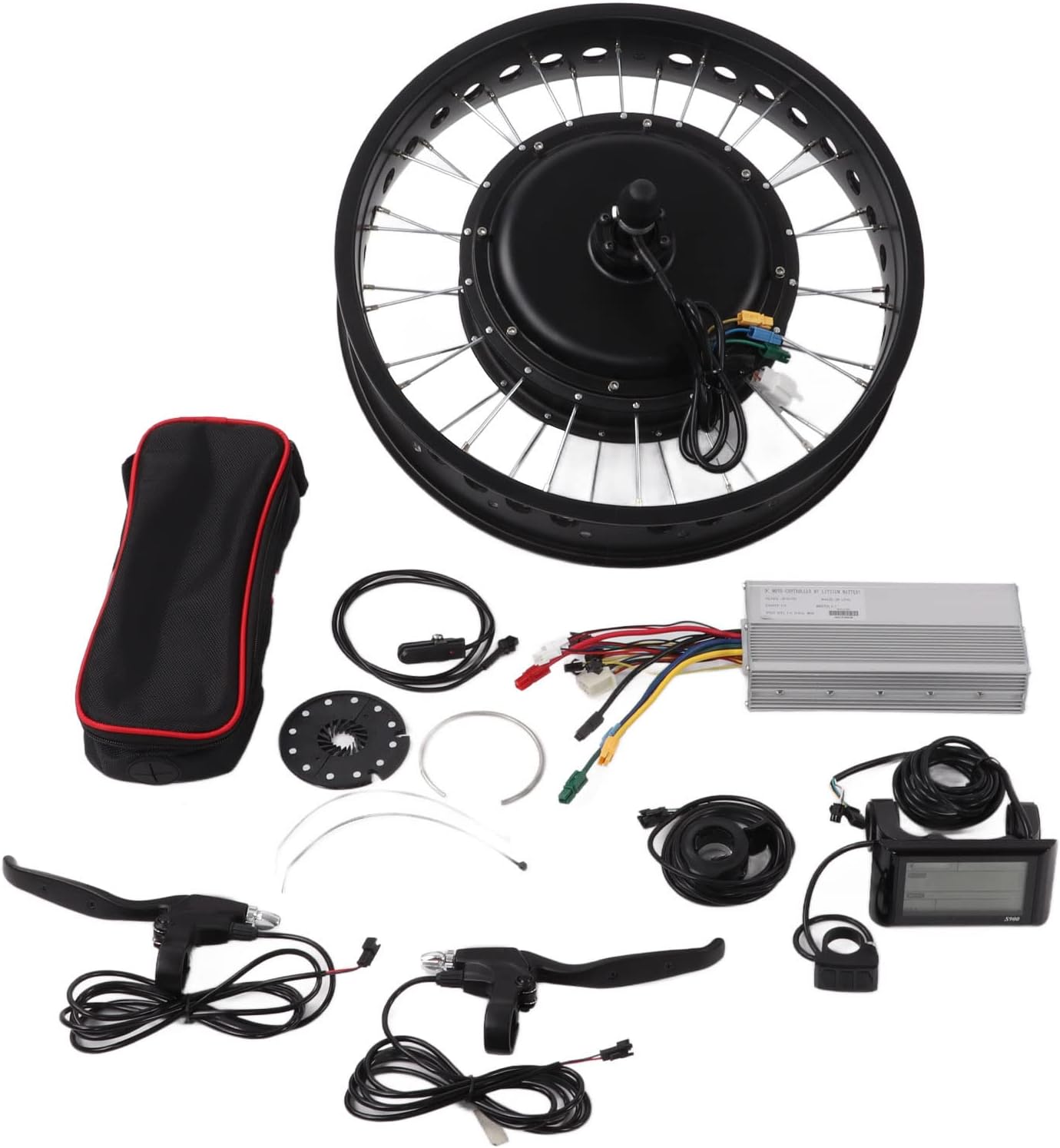 Electric Bike Conversion Kit, 1500W Electric Snowmobile Electric Bike Motor Kit with Controller 20 Inch Rear Wheel Waterproof Electric Conversion Kit