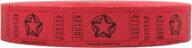 INDIANA TICKET CO. Red Star Roll Tickets, 2000 per Roll, Single Roll, 1×2 Tickets for Admission, Events, Fundraisers & Prizes