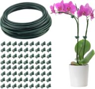 32ft Plant Stakes, Bendable & Cuttable Flower Support Sticks, Sturdy Garden Orchid Stake Poles with 72 Clips for Monsteras Money Trees Tomatoes Indoor Potted Plants