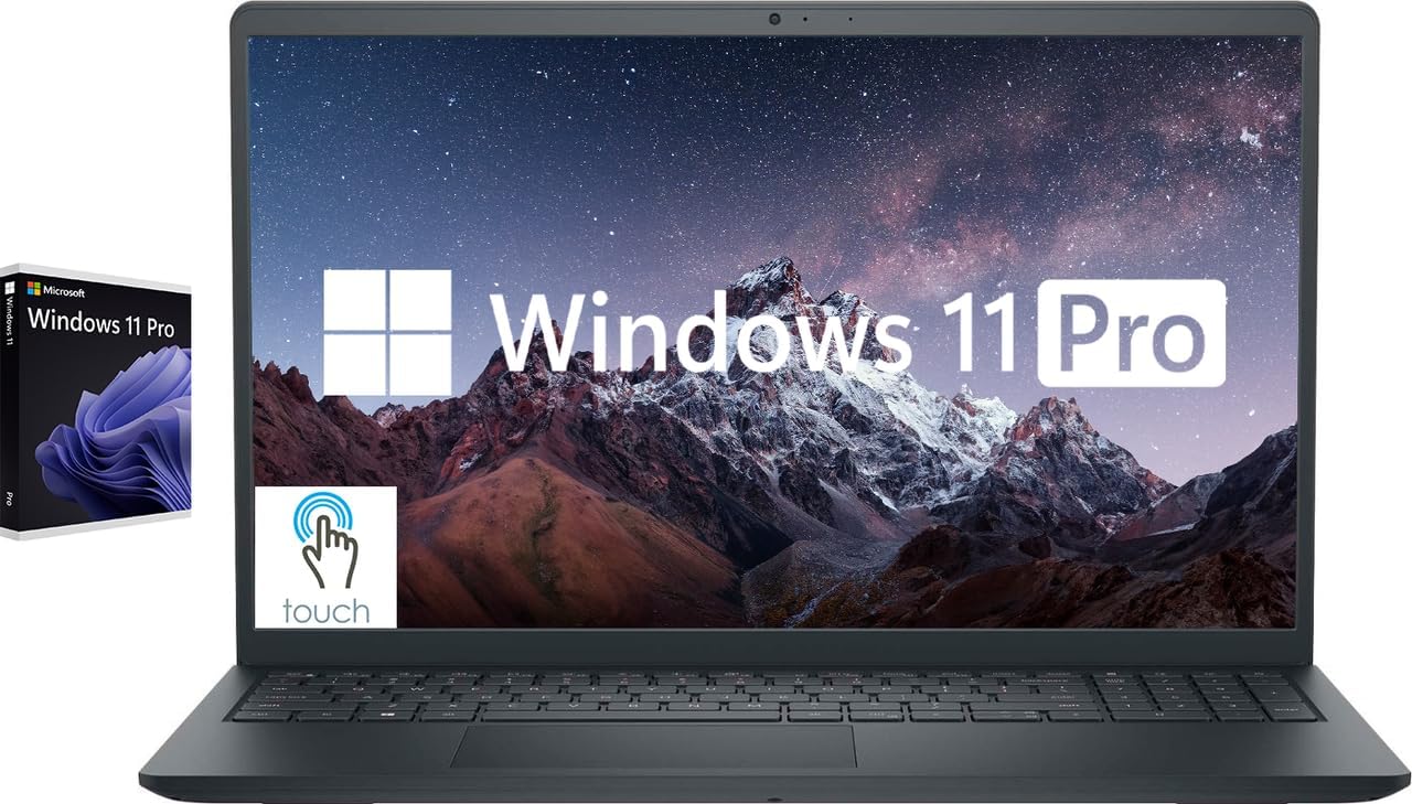 Dell Touchscreen 15.6″ Inspiron Business Laptop Computer, Windows 11 Pro Laptop 32GB RAM 1TB SSD, Intel Core i5 Quad-Core Processor, Full HD IPS Display, Media Card Reader, Black
