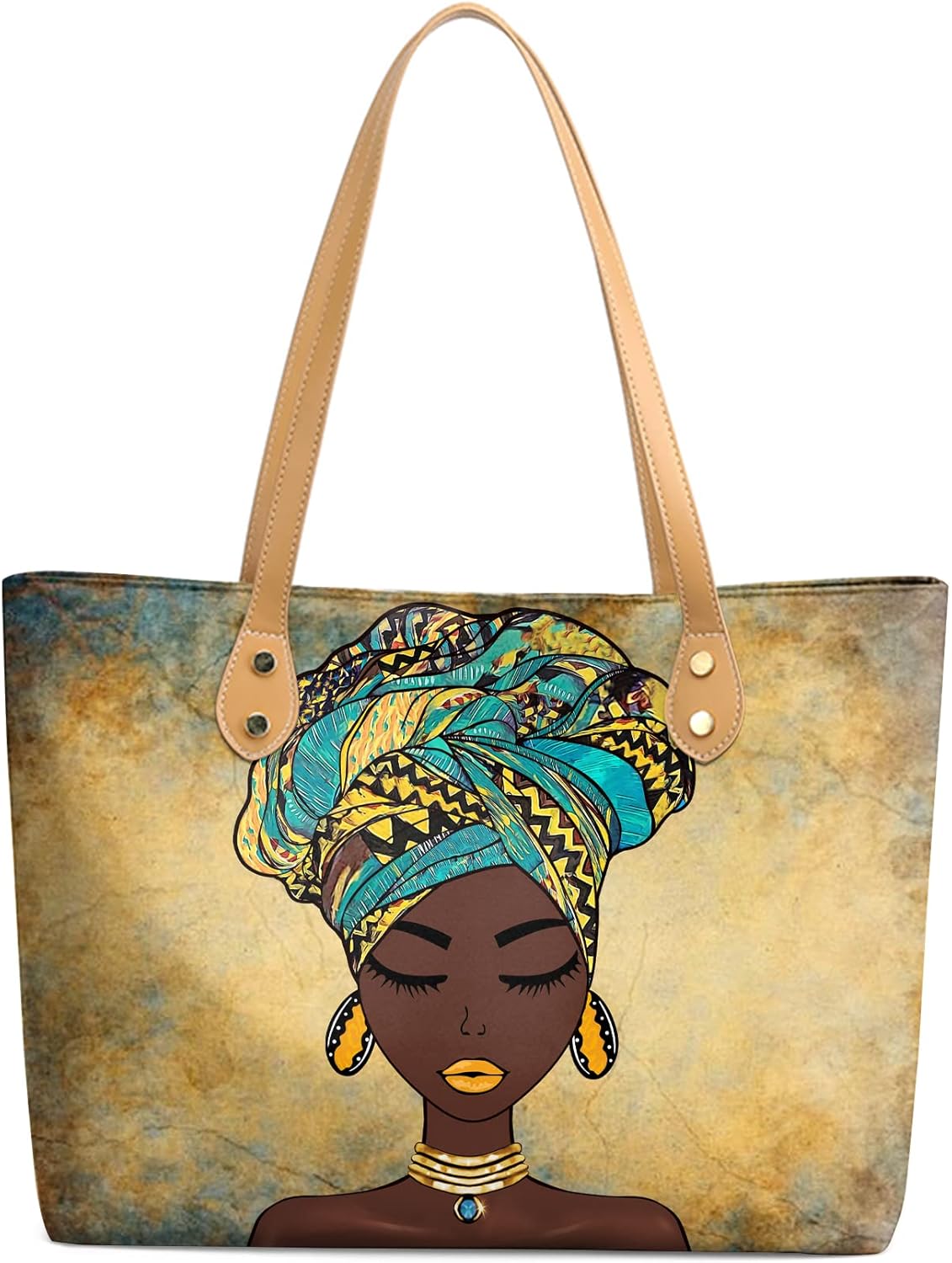 FZNHQL Tote Bags African American Handbags For Black Women Fashion Shoulder Bags Beach Work Travel Gift Bag