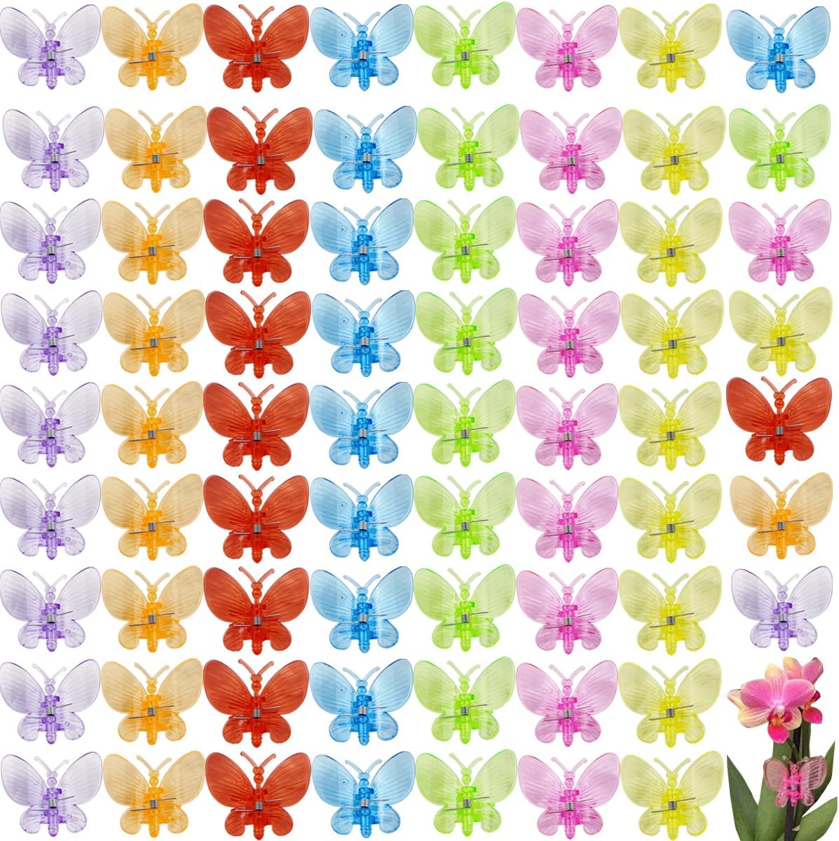 70PCS Orchid Clips Butterfly Plant Clips Orchid Support Clips Vine Clips Plant Clips for Support Flower Orchid Vine