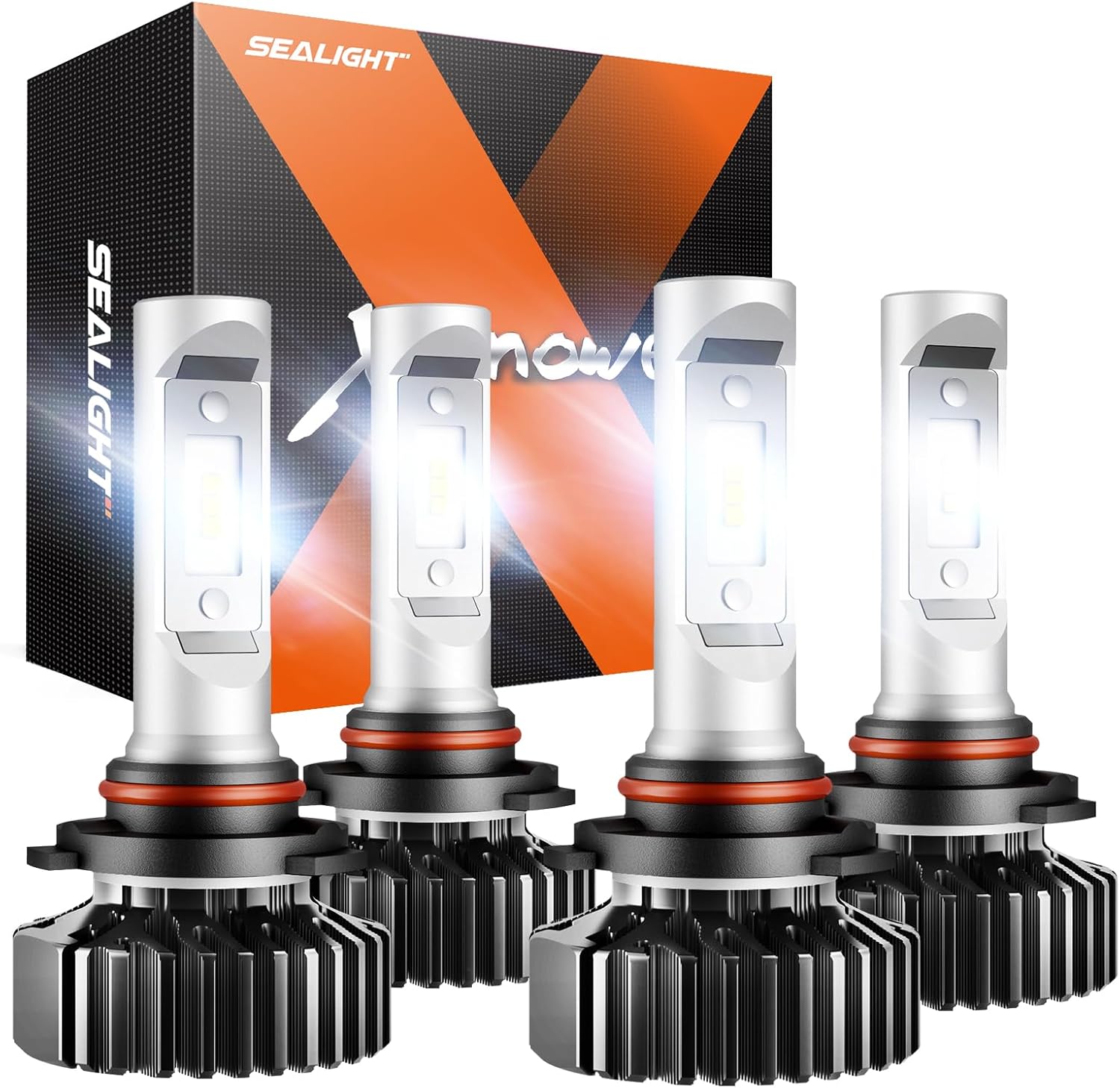 SEALIGHT 9005/HB3 and 9006/HB4 Fog Light Combo, 9005 9006 Powersports Bulbs with Plug and Play, 50000 Hours Lifespan, Non-polarity, Fog Light, Pack of 4