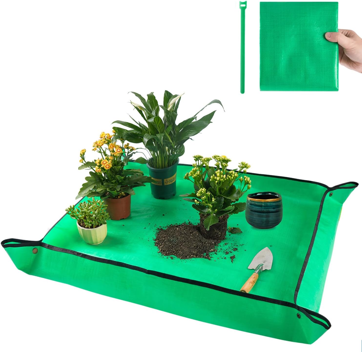 39.5″ X 31.5″ Large Repotting Mat for Indoor Plant Transplanting and Dirt Control – Portable Potting Tray for Gardening Lovers